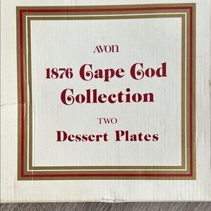 Avon 1876 Cape Cod Collection Red and Gold Dessert Plates